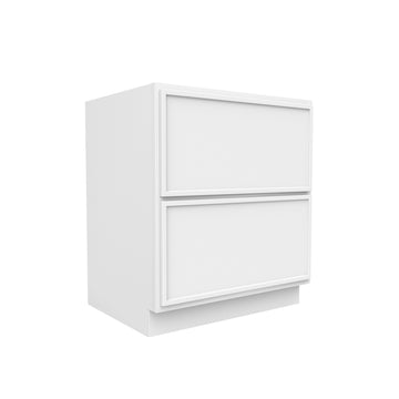 Slim Shaker Oatmeal - Double Drawer Base Cabinets - 30