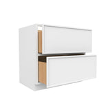 RTA - Slim Shaker Oatmeal - Double Drawer Base Cabinets - 36"W x 34.5"H x 24"D