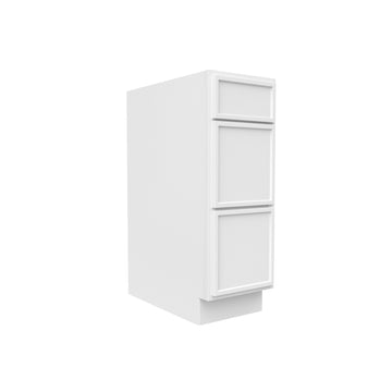 Slim Shaker Oatmeal - Three Drawer Base Cabinets - 12