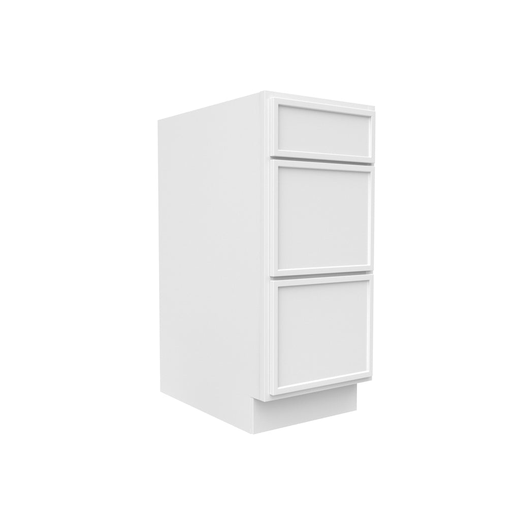 Slim Shaker Oatmeal - Three Drawer Base Cabinets - 15