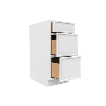 Slim Shaker Oatmeal - Three Drawer Base Cabinets - 15