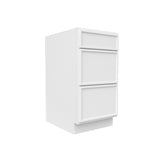 Slim Shaker Oatmeal - Three Drawer Base Cabinets - 18"W x 34.5"H x 24"D - Pre Assembled