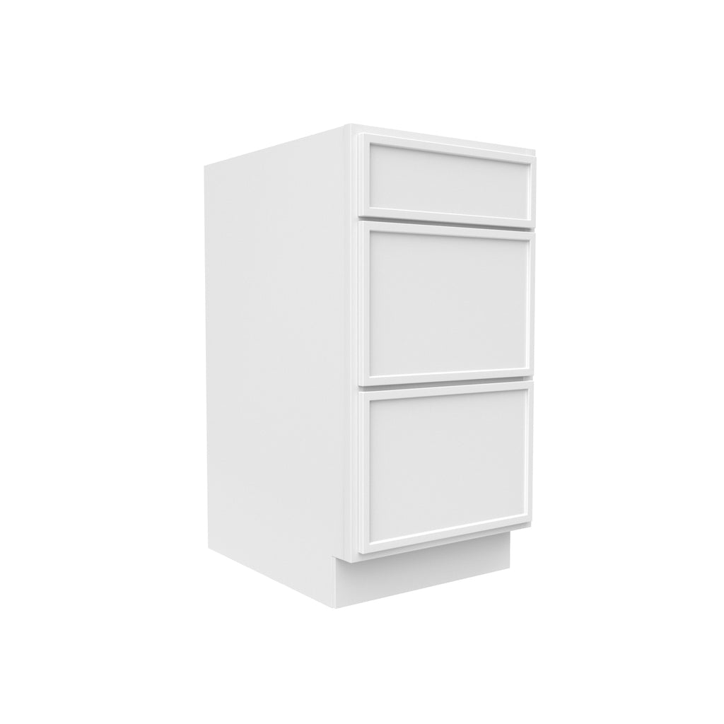 Slim Shaker Oatmeal - 18 Inch Three Drawer Base Cabinet - 18