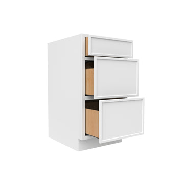 Slim Shaker Oatmeal - Three Drawer Base Cabinets - 18