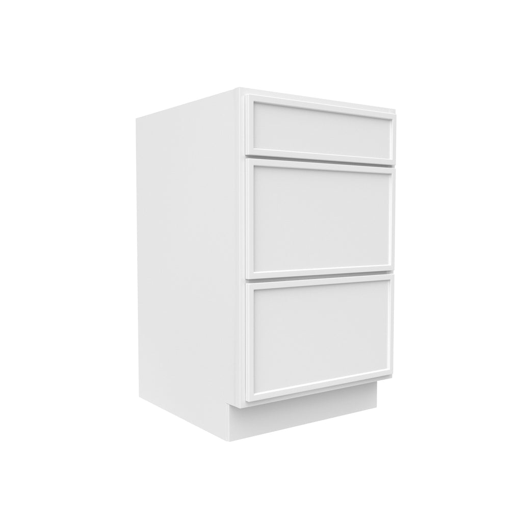 Slim Shaker Oatmeal - 21 Inch Three Drawer Base Cabinet - 21