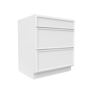 Slim Shaker Oatmeal - Three Drawer Base Cabinets - 30