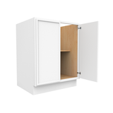 Slim Shaker Oatmeal - Full Height Double Door Base Cabinets - 27"W x 34.5"H x 24"D - Pre Assembled