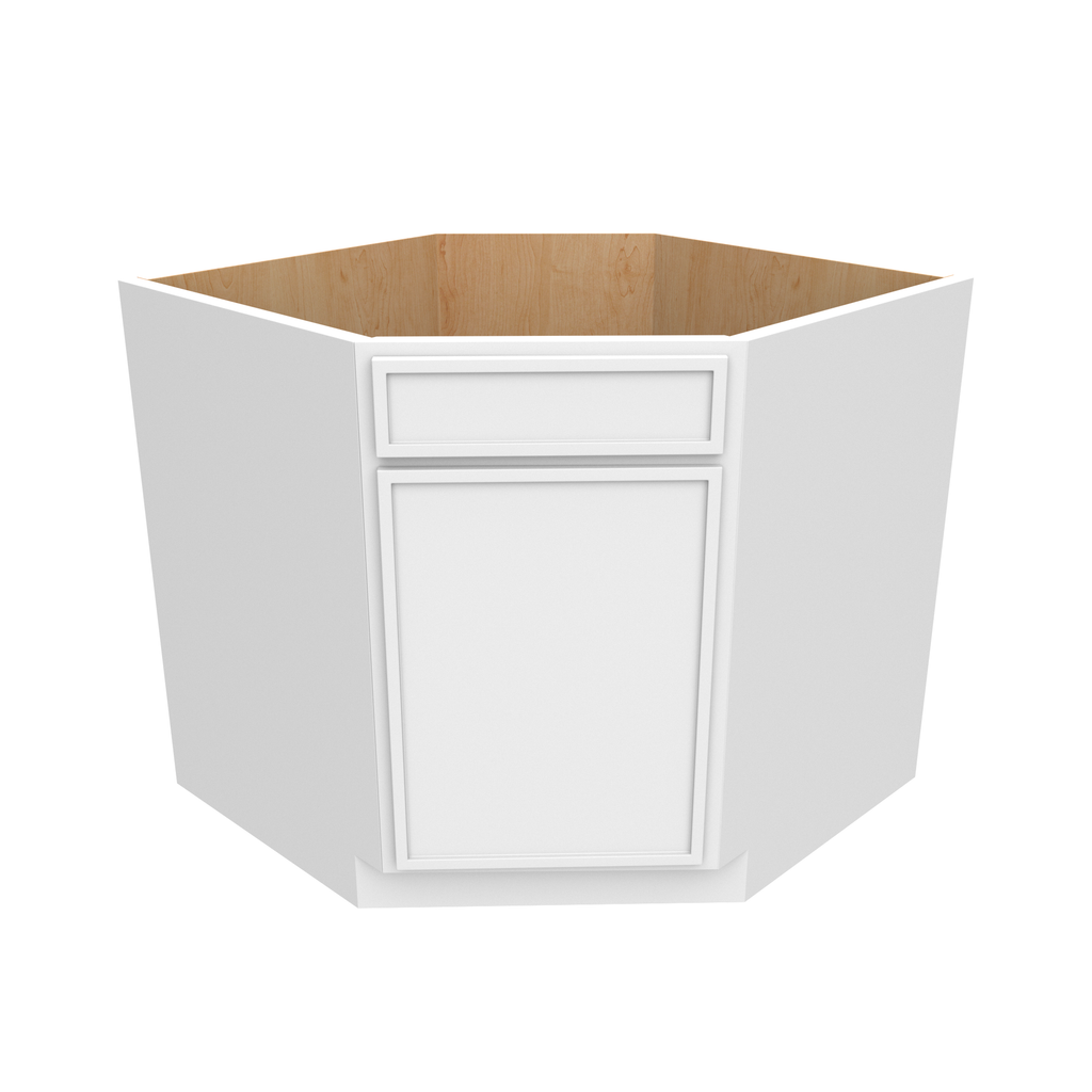 Slim Shaker Oatmeal - 36 Inch Diagnonal Corner Sink Base Cabinet - 36