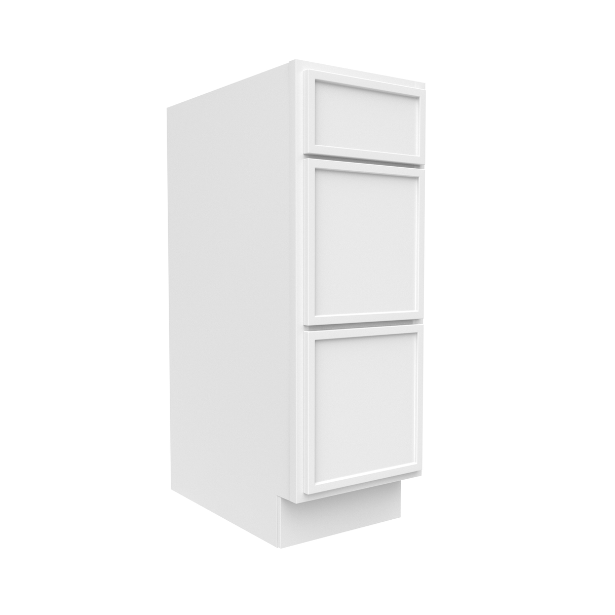 RTA - Slim Shaker Oatmeal - Vanity Drawer Base Cabinets - 12"W x 34.5"H x 21"D