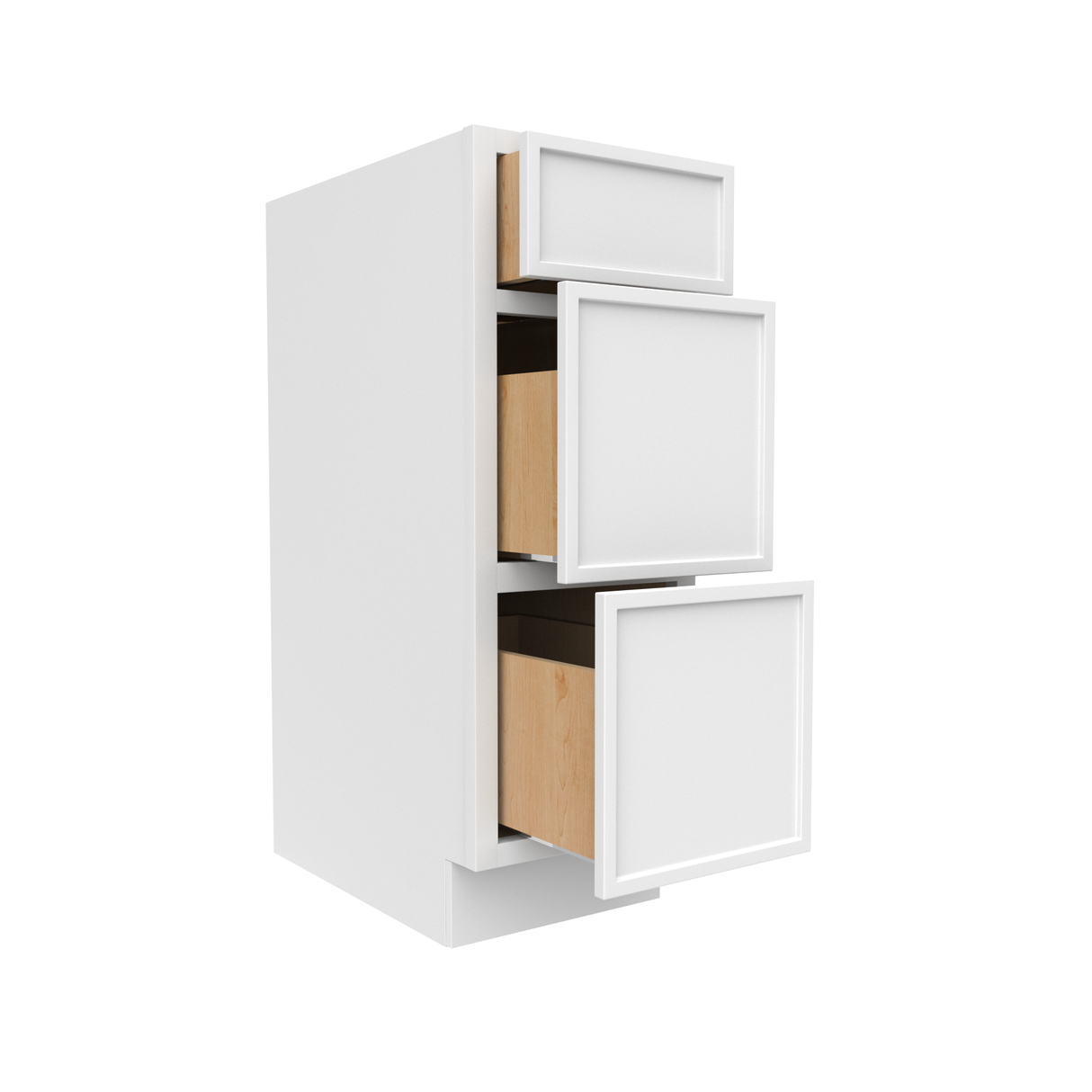 RTA - Slim Shaker Oatmeal - Vanity Drawer Base Cabinets - 12"W x 34.5"H x 21"D