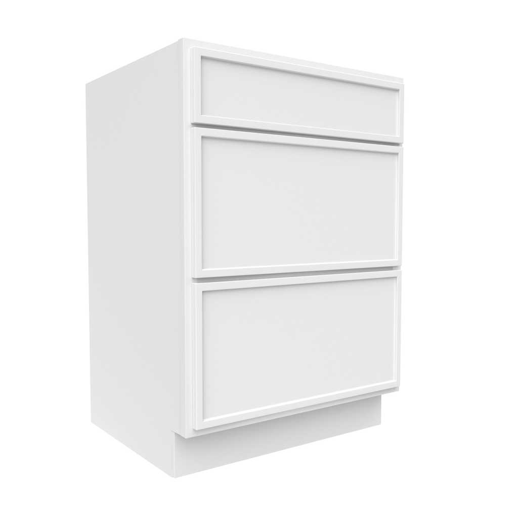 Slim Shaker Oatmeal - 24 Inch Vanity Drawer Base Cabinet - 24