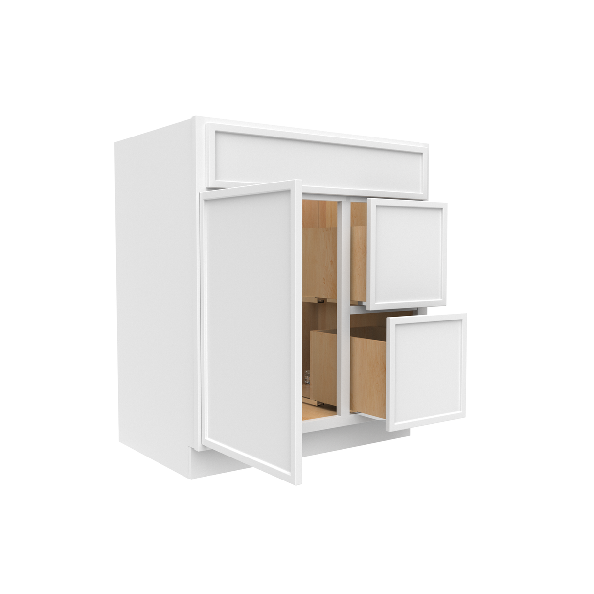 RTA - Slim Shaker Oatmeal - Vanity Sink Drawer Base Cabinets - 30"W x 34.5"H x 21"D - SSO-VSD30L