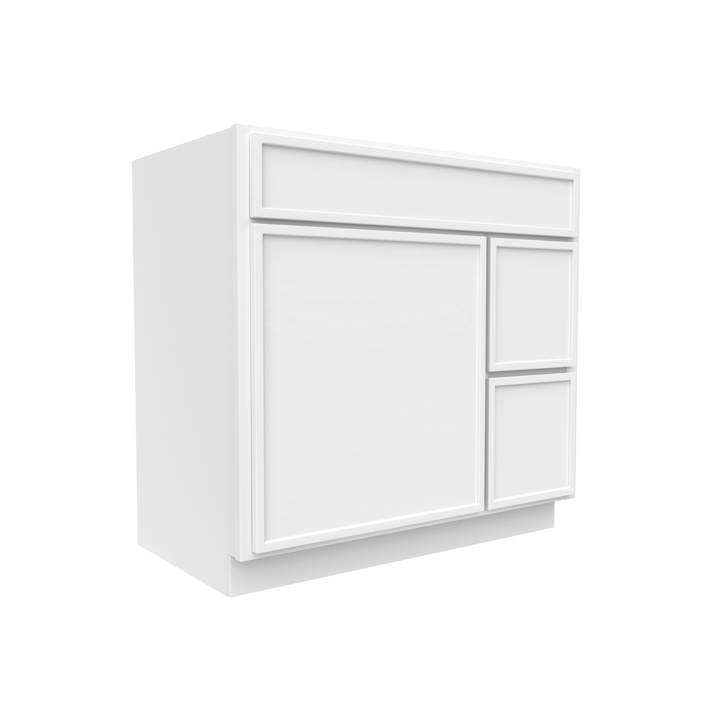 Slim Shaker Oatmeal - 36 Inch Vanity Sink Drawer Base Cabinet - 36