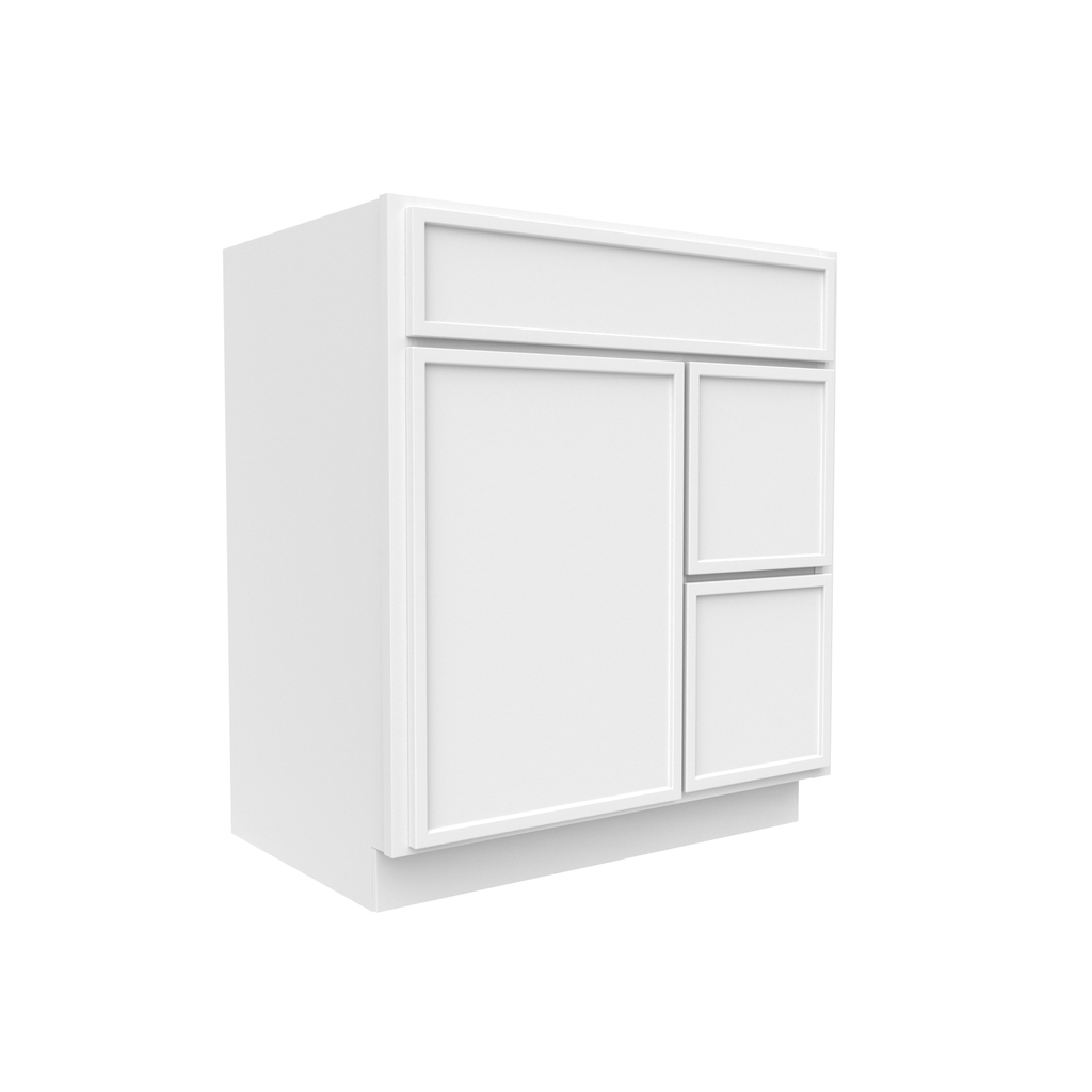 Slim Shaker Oatmeal - 30 Inch Vanity Sink Drawer Base Cabinet - 30