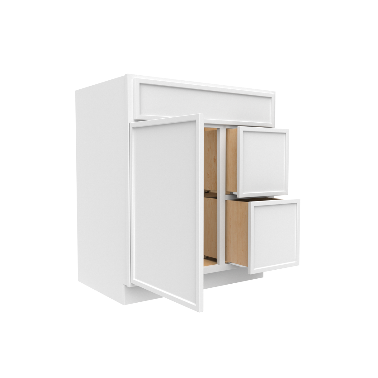 RTA - Slim Shaker Oatmeal - Vanity Sink Drawer Base Cabinets - 30"W x 34.5"H x 21"D - SSO-VSDC30R