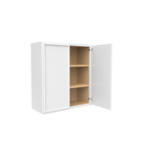 RTA - Slim Shaker Oatmeal - 30"Height Double Door Wall Cabinets - 27"W x 30"H x 12"D