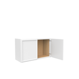 RTA - Slim Shaker Oatmeal - 18"Height Double Door Wall Cabinets - 30"W x 18"H x 12"D