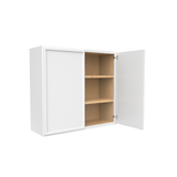 RTA - Slim Shaker Oatmeal - 30"Height Double Door Wall Cabinets - 33"W x 30"H x 12"D