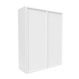 RTA - Slim Shaker Oatmeal - 42" Height Double Door Wall Cabinets - 33"W x 42"H x 12"D