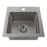 ZLINE 15 in. Donner Topmount Single Bowl Bar Kitchen Sink in Stainless Steel (STS-15)