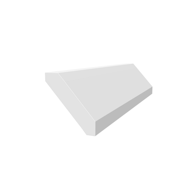 Angle Crown Moulding - 96W x 3 5/8H x 2 1/2D - Aria White Shaker