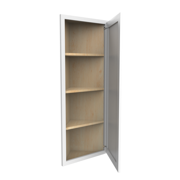 Angle Wall Cabinet - 12W x 42H x 12D - Aria White Shaker - RTA