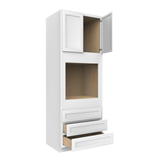 Oven Cabinet - 30W x 84H X 24D - Aria White Shaker Cabinet - RTA