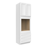 Oven Cabinet - 30W x 96H X 24D - Aria White Shaker Cabinet - RTA