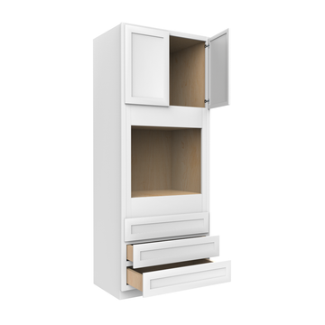Oven Cabinet - 33W x 84H X 24D - Aria White Shaker Cabinet