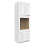 Oven Cabinet - 33W x 96H X 24D - Aria White Shaker Cabinet - RTA