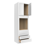 Oven Cabinet - 33W x 96H X 24D - Aria White Shaker Cabinet - RTA