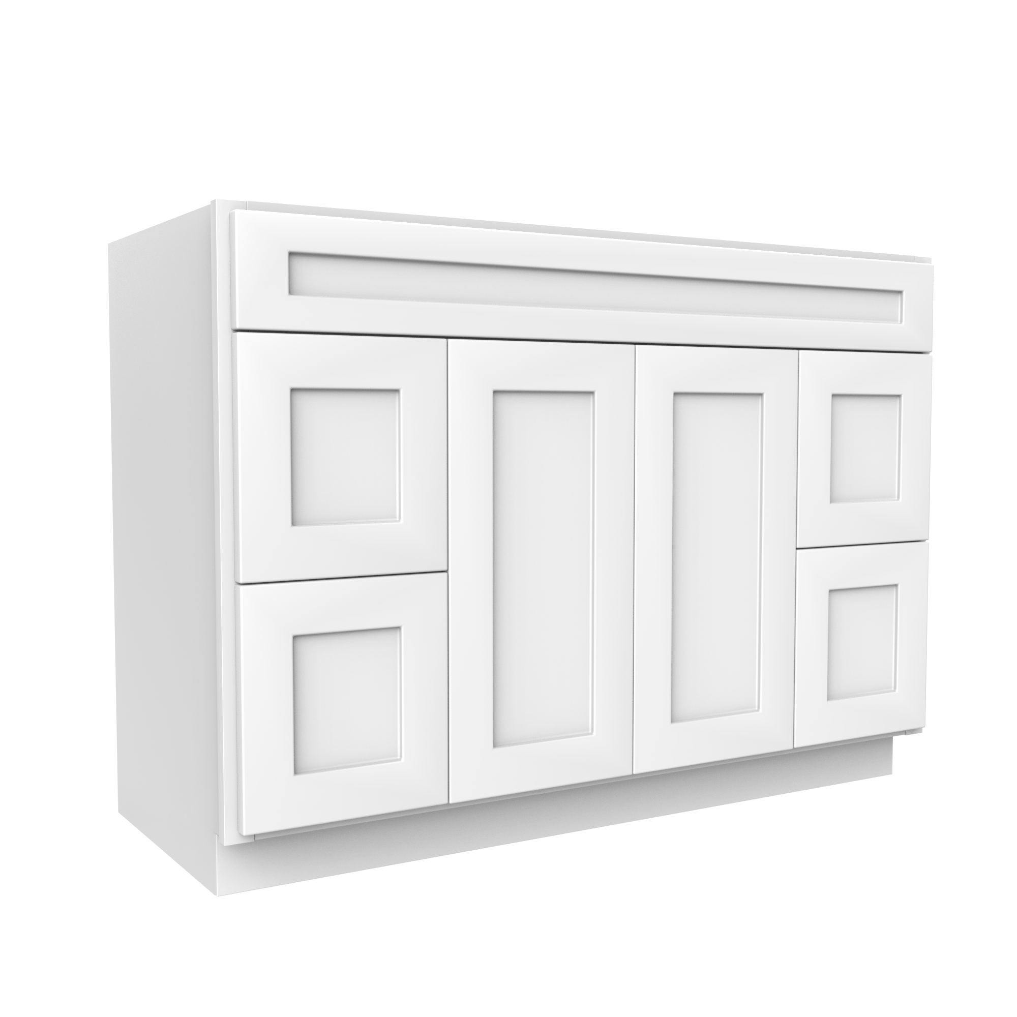 Vanity Sink Drawer Base Cabinet - 48W x 34 1/2H x 21D - 2 DRW, 2D - Aria White Shaker