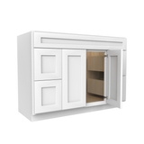 Vanity Sink Drawer Base Cabinet - 48W x 34 1/2H x 21D - 2 DRW, 2D - Aria White Shaker - RTA