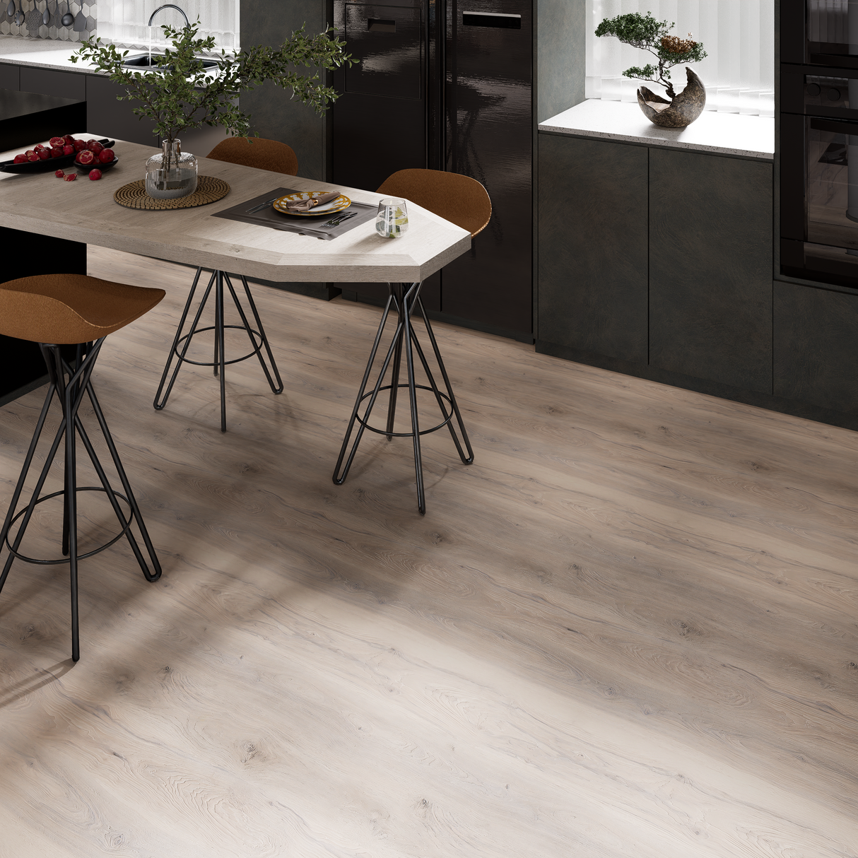 SPC Luxury Vinyl Flooring, Click Lock Floating, Azur, 9" x 60" x 6.5mm, 20 mil Wear Layer - NATURAL ESSENCE PLUS Collection (22.88SQ FT/ CTN)