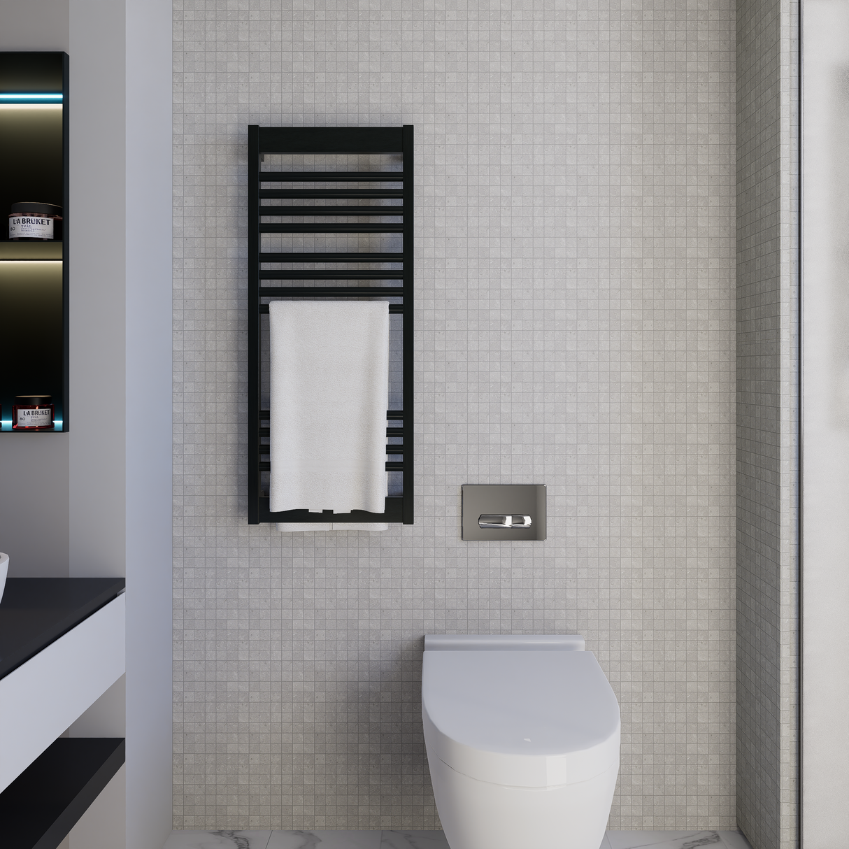 2 x 2 in Coliseo Graphite Matte Glazed Porcelain Mosaic