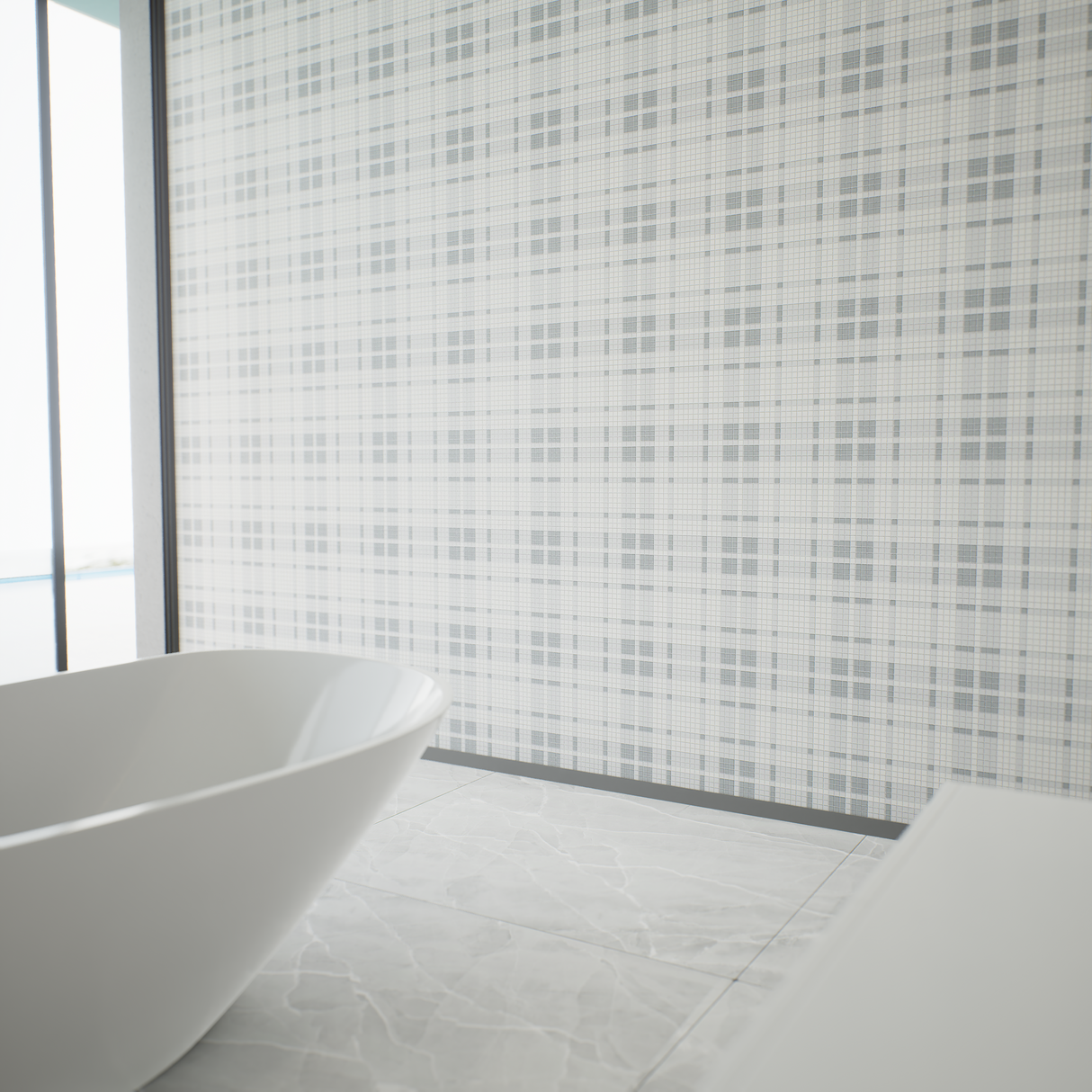 Plaid Soho Afternoon Blend Matte Glazed Porcelain Mosaic