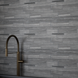 Random Strip Carbon Eramosa Matte Glazed Porcelain Mosaic