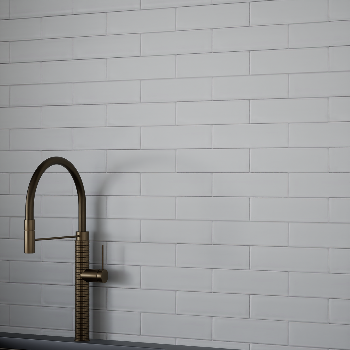 2 X 6 In Brick Soho Vintage Grey Matte Glazed Porcelain Mosaic