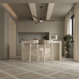 Aspen Beachcomber with Statuario Marquetry Matte Glazed Porcelain Mosaic