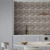 Random Strip Earth Evolution Matte Glazed Porcelain Mosaic