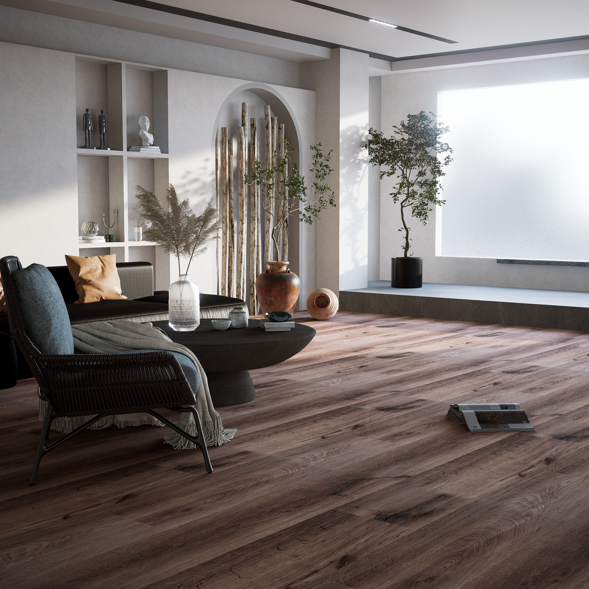 SPC Flooring -  Click Lock Floating - Autumn Accent - 7" x 48" x 6mm -  20 mil Wear Layer - Versa  Collections (23.64SQ FT/ CTN)