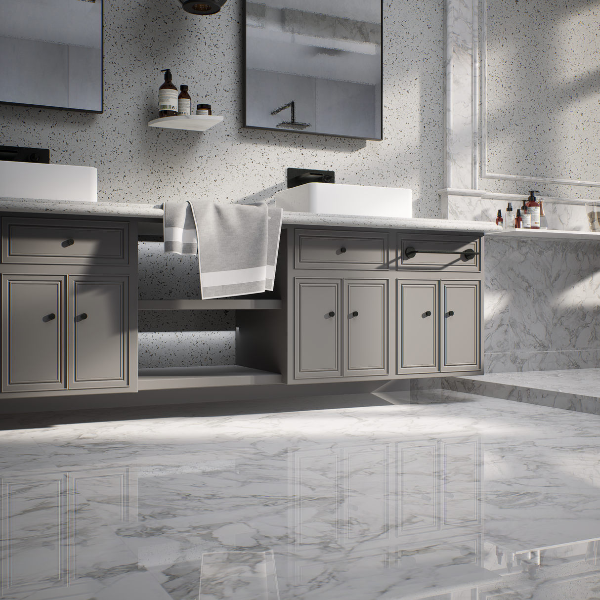 24 X 24 In La Marca Arabescato Polished Rectified Glazed Porcelain