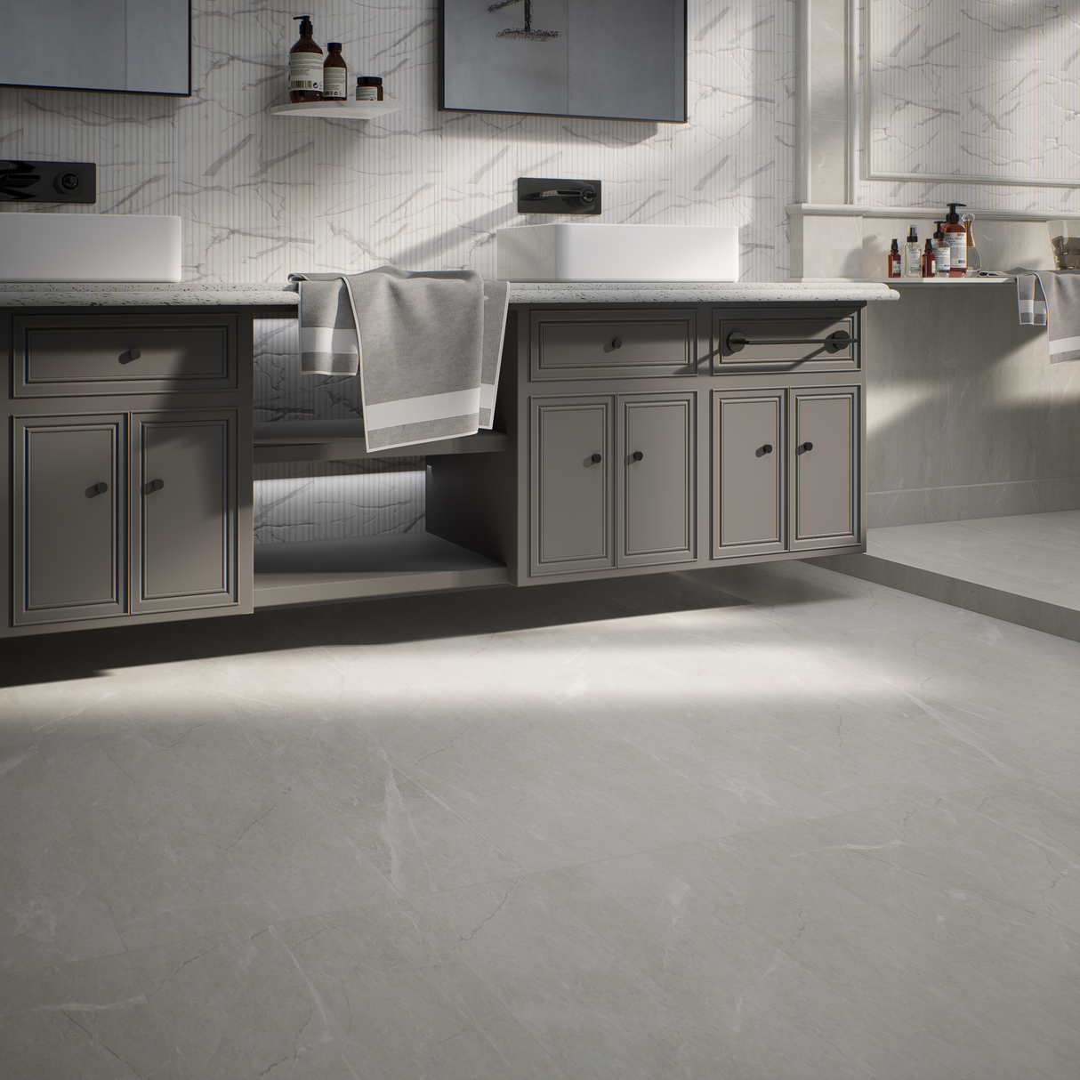 12 x 24 in. Torino Grigio Matte Pressed Glazed Porcelain Tile