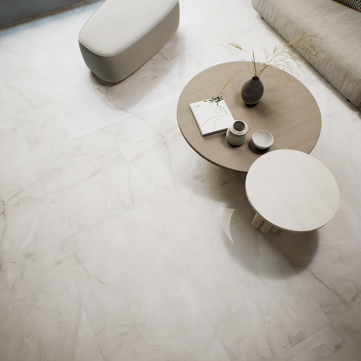 Ice Onyx 24 in. x 48 in. x 8.5 mm Polished Porcelain Floor and Wall Tile, Marble Look (15.55 sq. ft./Case & 2 PCS/Case)