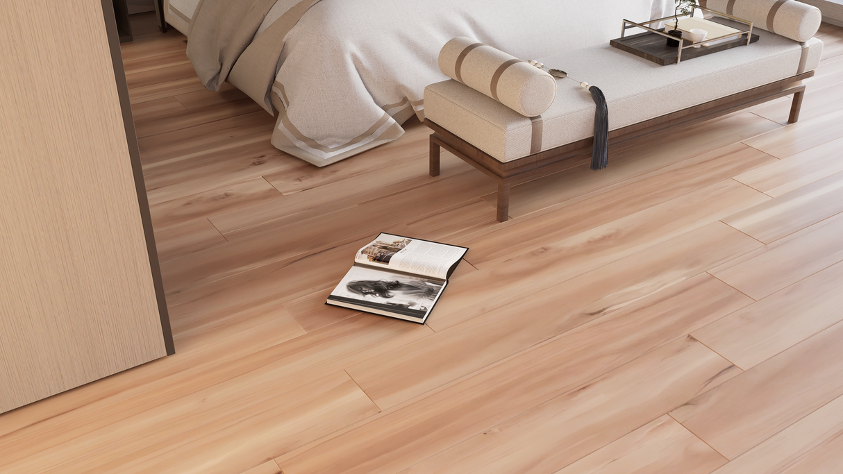 SPC Flooring - Click Lock Floating - Flaxen Wheat - 7" x 48" x 6mm - 20 mil Wear Layer - Grande  Collections (23.64SQ FT/ CTN)