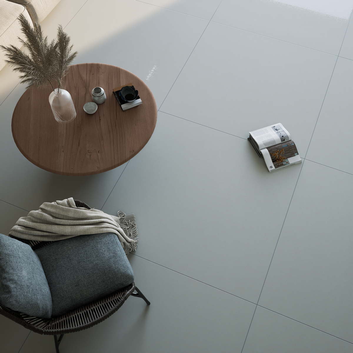 24 x 24 in Prima Smoke Polished Rectified Unglazed Porcelain