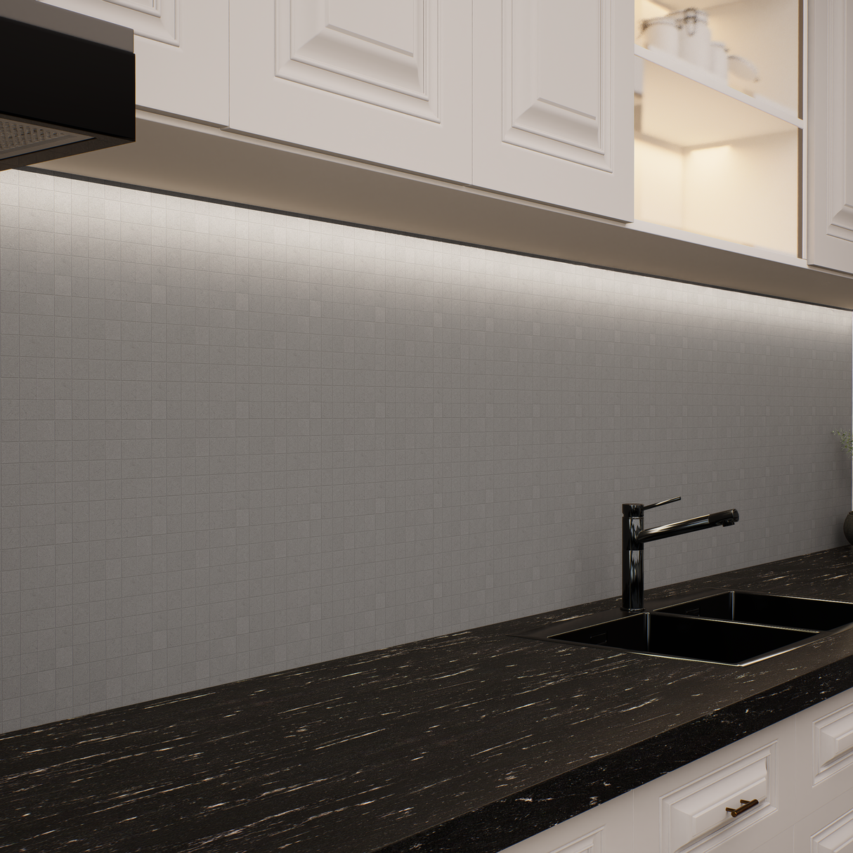 2 x 2 in Artifact Fog Matte Glazed Porcelain Mosaic
