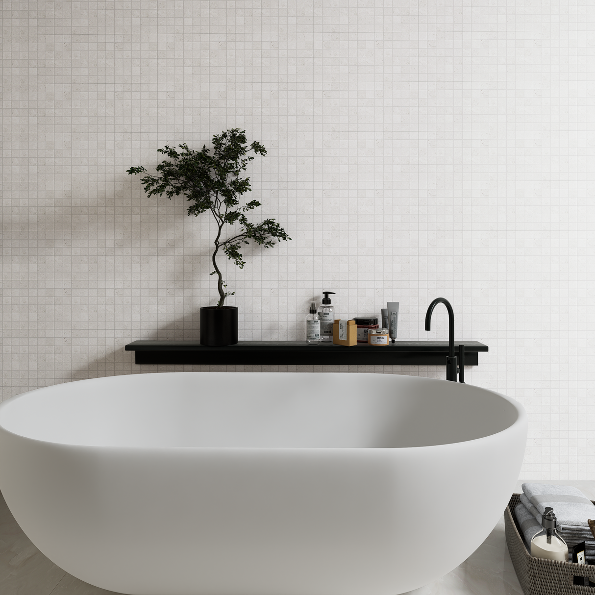 2 x 2 in Coliseo Pearl Matte Glazed Porcelain Mosaic