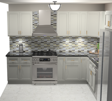10x10 L-Shape Kitchen Layout Design - Richmond Stone Cabinets
