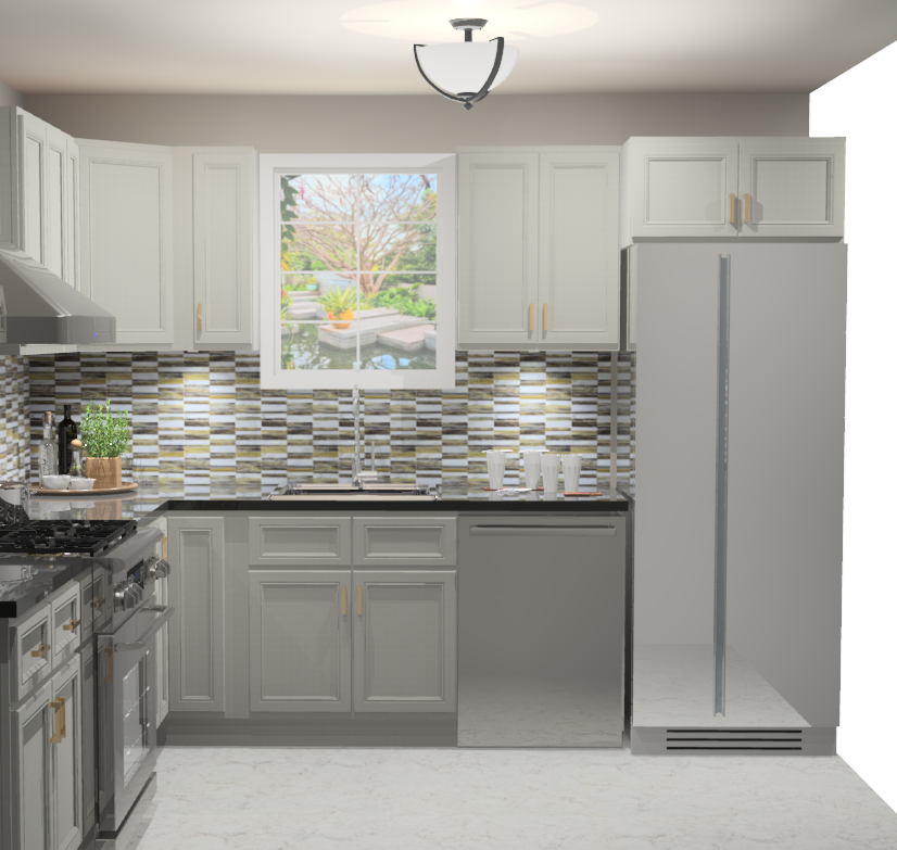 10x10 L-Shape Kitchen Layout Design - Richmond Stone Cabinets